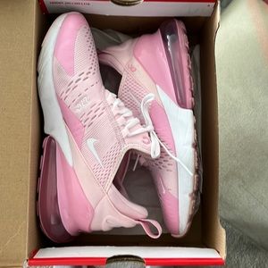 Nike pink and white air max gently used